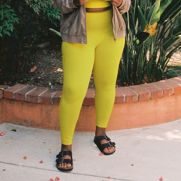 Girlfriend Collective Compressive Leggings Chartreuse Size L - Picture 1 of 1
